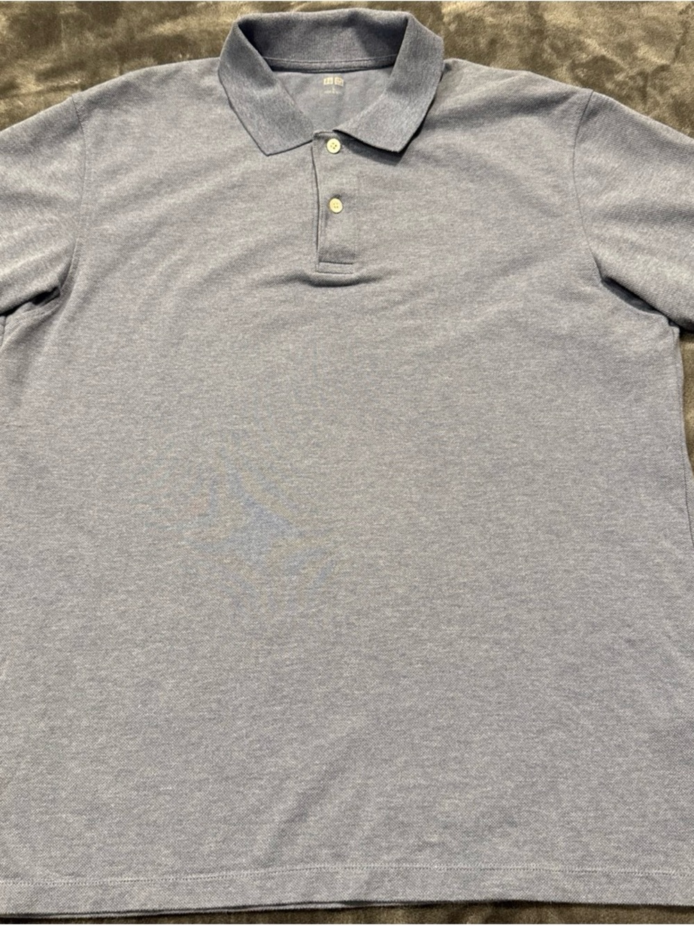 Uniqlo Men's Heathered Gray-Blue Polo